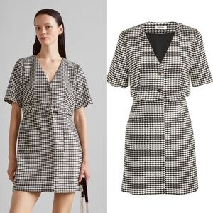 Sandro Charlotte layered houndstooth tweed dress FINAL PRICE NO OFFRRS